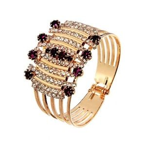 Purple Amethyst & Cubic Zirconia Hinged Bracelet C